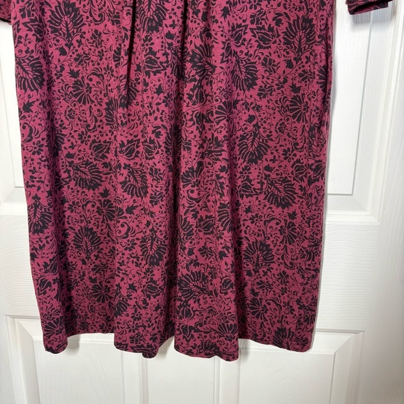 Chadwicks Midi Dress Medium Button Down Dark Romantic Burgundy Prairie Pocket - Picture 8 of 10